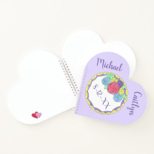 Personalized Wedding Cake Bride Groom Floral Favou Notebook