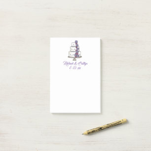 Personalized Wedding Cake Date Names Post Its Post-it Notes
