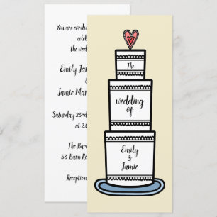 Personalized Wedding Cake Illustration Wedding Invitation