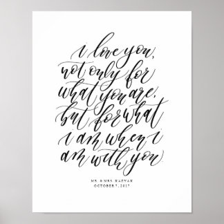 Personalized Wedding Calligraphy Love Quote Sign