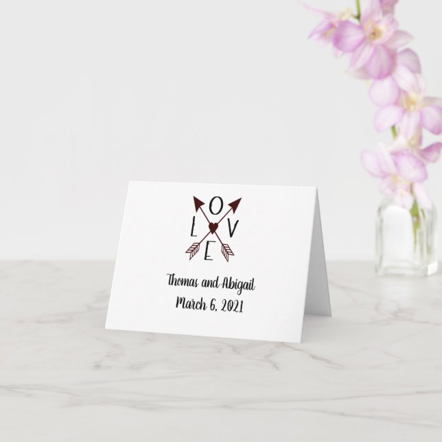 Personalized Wedding Cards with Names and Dates (Orchid)