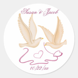 Personalized Wedding Classic Round Sticker