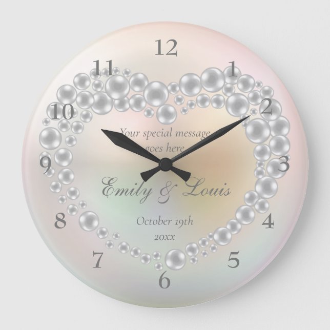 Personalized Wedding Clock Anniversary Clock (Front)