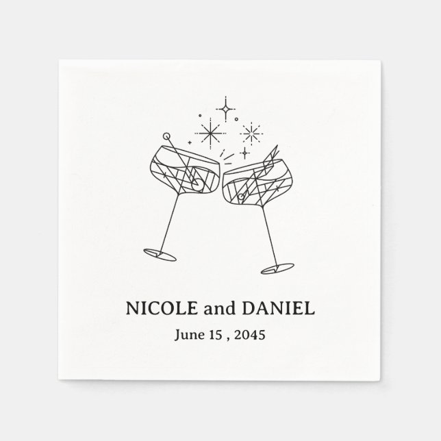 Personalized Wedding Cocktail  Napkin (Front)