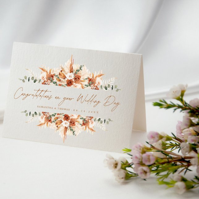 Personalized Wedding Congratulations Terracotta  Card (Creator Uploaded)