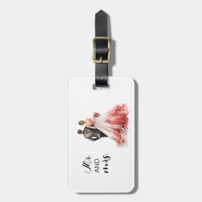 Personalized Wedding Couple Luggage Tag (Front Vertical)
