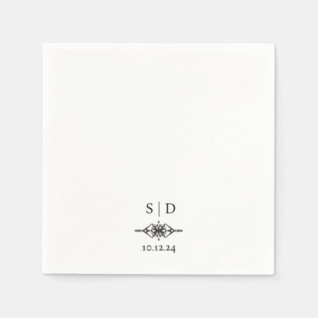 Personalized Wedding Couple's Monogram Unique Napkin (Front)