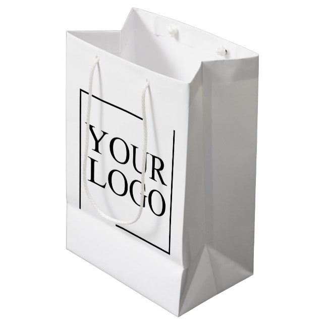 Personalized Wedding Custom Idea Add Logo Medium Gift Bag (Front Angled)