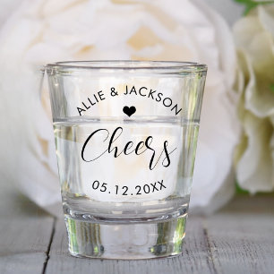 Personalized Wedding Customized Mr and Mrs Cheers Shot Glass