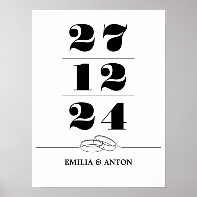 Personalized Wedding Date Poster (Front)