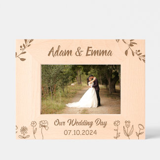 Personalized Wedding Day Engraved Picture Frame