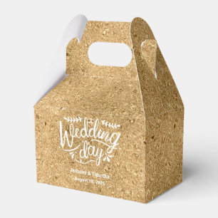 Personalized Wedding Day Gold Glitter Favor Box