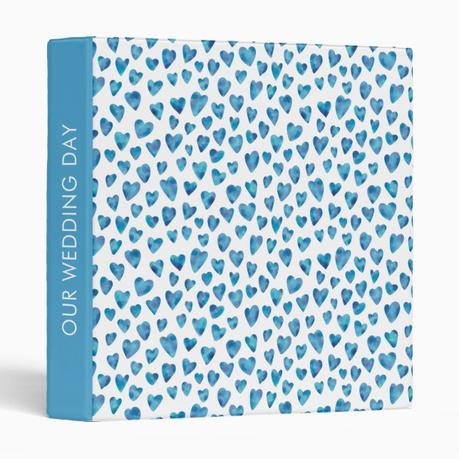 Personalized Wedding Day Planning Heart Pattern Binder (Front/Spine)