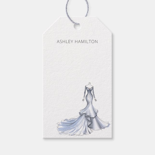 Personalized Wedding Dress Gift Tags (Front)