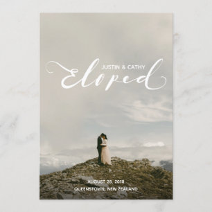 Personalized Wedding Elopement Announcement Card