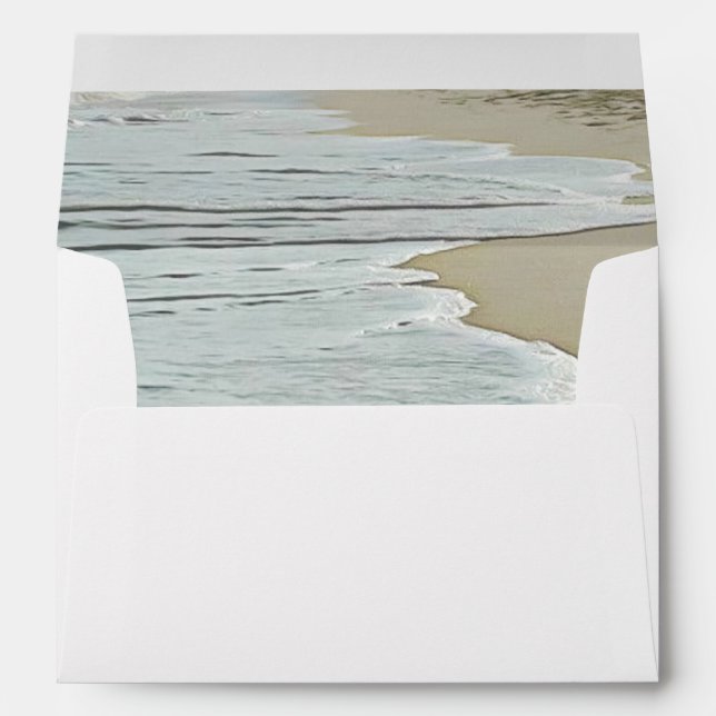 Personalized Wedding Envelope Beach Shoreline Wave (Back (Bottom))