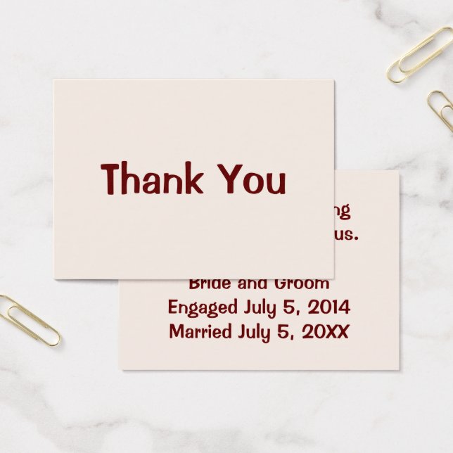 Personalized Wedding Event Thank You Flat Cards (Office)