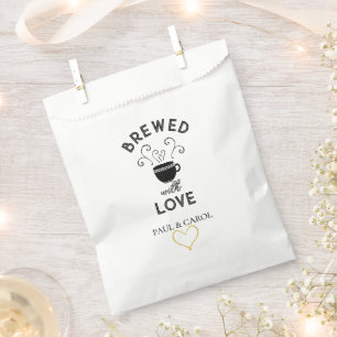 Personalized Wedding Favour Bags Brewed with love