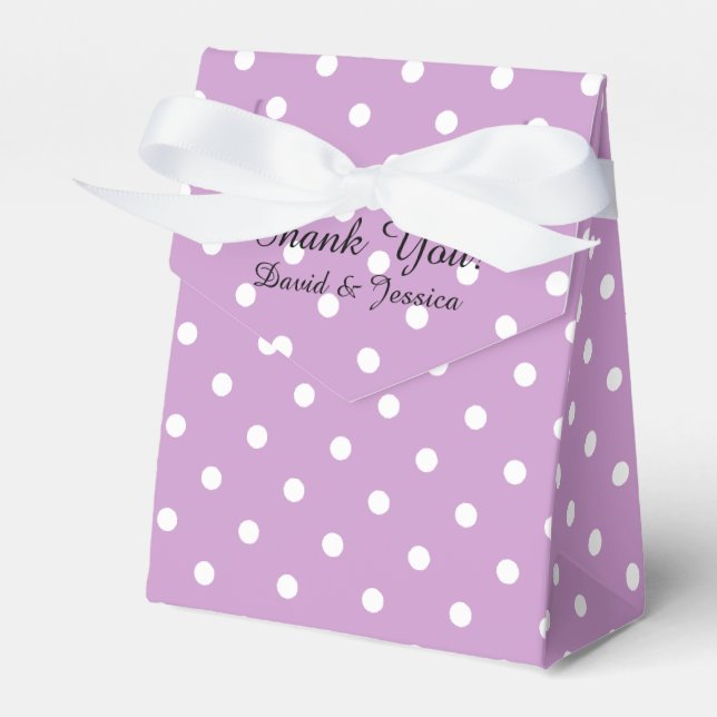 Personalized wedding favour box | lavender purple (Front Side)