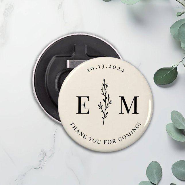 Personalized Wedding Favour Elegant Button  Bottle Opener (Creator Uploaded)