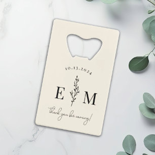 Personalized Wedding Favour Elegant  Credit Card Bottle Opener
