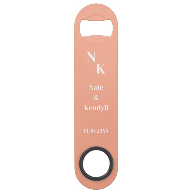 Personalized Wedding Favour Guests Custom Bar Key (Front)