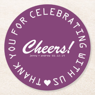 Personalized Wedding Favour Party Coaster Any Colo