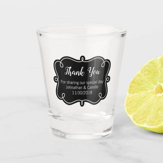Personalized Wedding Favour Shot Glass (Front)