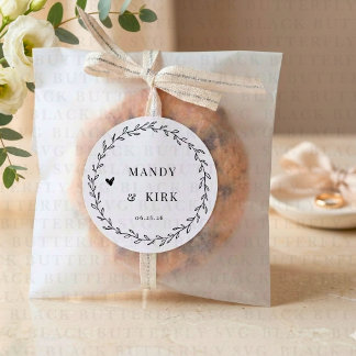 Personalized Wedding Favour Sticker | Laurel Wreat