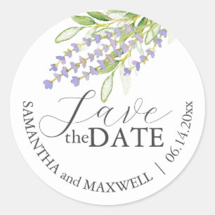 Personalized Wedding Favour Stickers Lavender