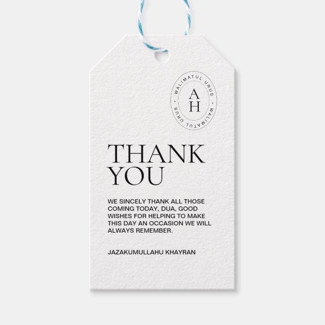 Personalized Wedding Favour Tags (Front)