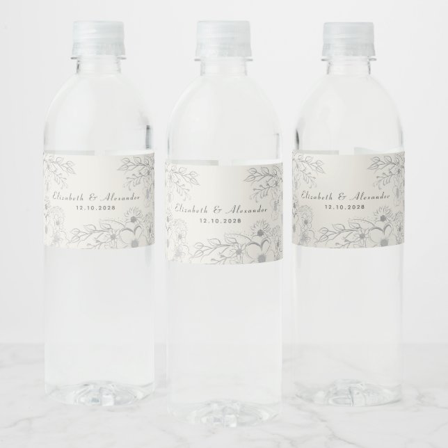 Personalized Wedding Favour Water Bottle Label (Bottles)