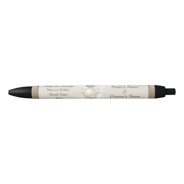 Personalized Wedding Favours in Bulk, Wedding Black Ink Pen (Front)