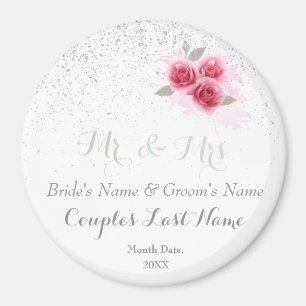 Personalized Wedding Favours Magnets, Mr and Mrs Magnet
