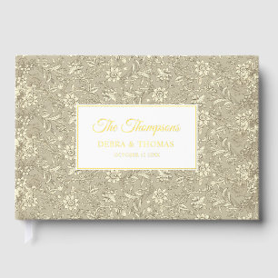 Personalized Wedding French Toile Gold Floral Guest Book