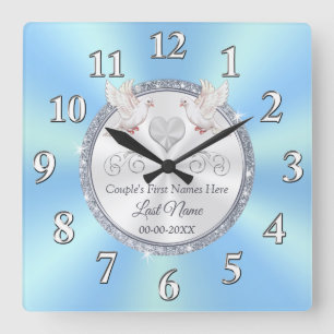 Personalized Wedding Gift Ideas Blue Wedding Clock
