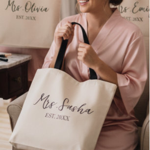 Personalized wedding gift,maid of honor gift,mrs. tote bag