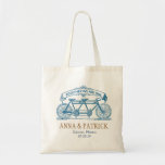 Personalized Wedding Gift Tandem Bicycle Tote Bag<br><div class="desc">This beautiful simple artsy chic bride's wedding gift/wedding favours gift is custom printed with a bicycle built for two (tandem bicycle) decorated by a banner which says : TOGETHER WE ARE ONE design with name and date/place of your choosing. Personalize it with couple's names or bridesmaid, maid-of-honour... ... or customize...</div>