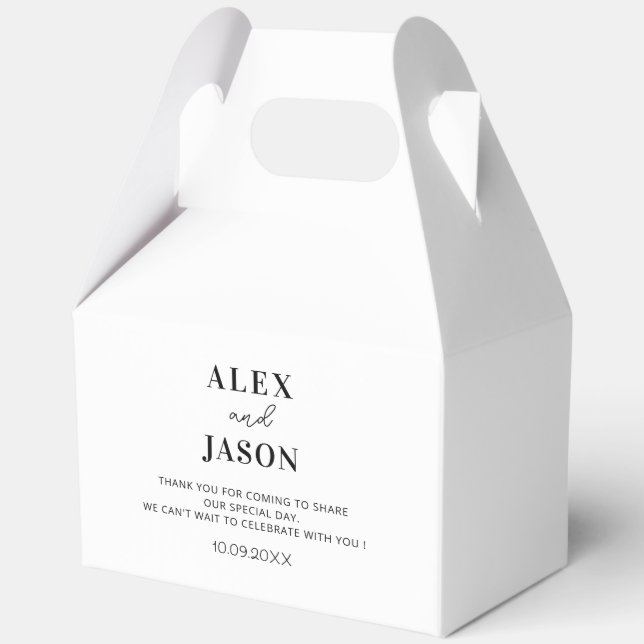 Personalized Wedding Gifts Modern Wedding Welcome Favor Box (Front)