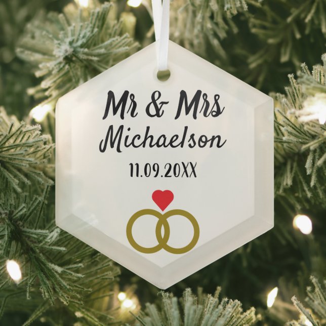Personalized Wedding Glass Ornament (Insitu)