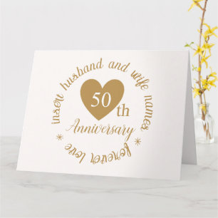 Personalized Wedding Golden Anniversary with Heart Card