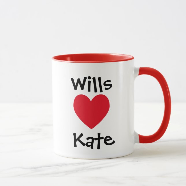 Personalized Wedding Groom Loves Bride Red Heart Mug (Right)