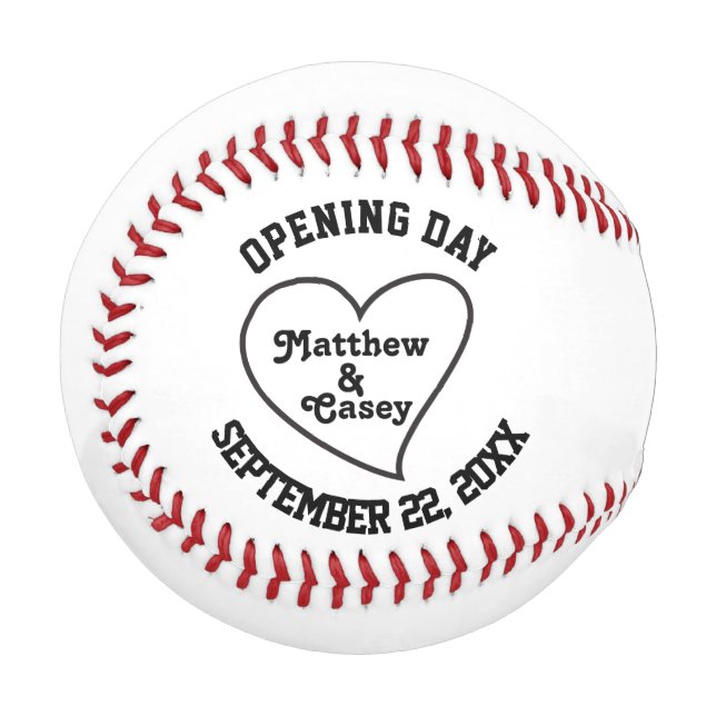Personalized Wedding Groomsmen Ring Bearer Favour Baseball (Front Left)