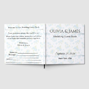 Personalized Wedding Guest Book   Dusty Blue