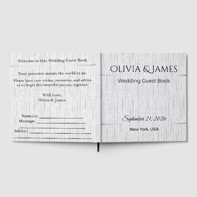 Personalized Wedding Guest Book Elegant Love (Full)