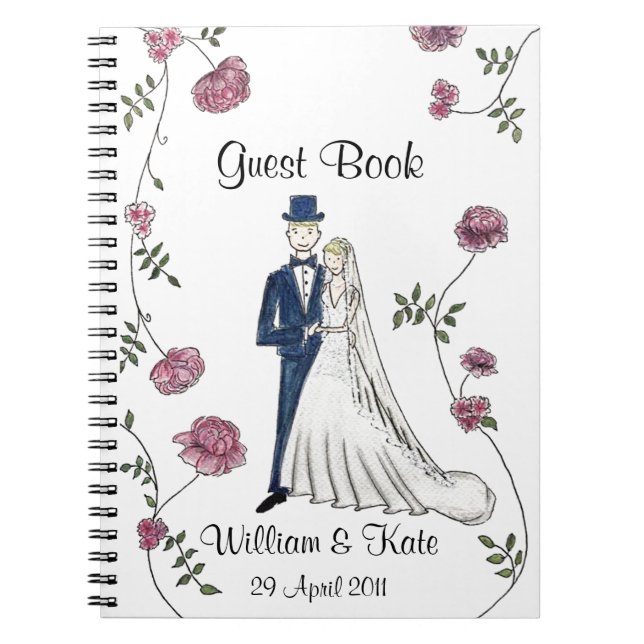 Personalized Wedding Guest Book Notebook (Front)