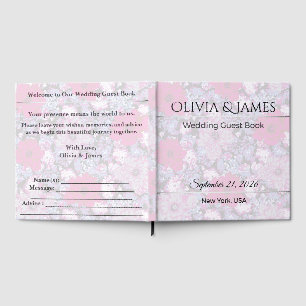 Personalized Wedding Guest Book   Romantic Keepsak