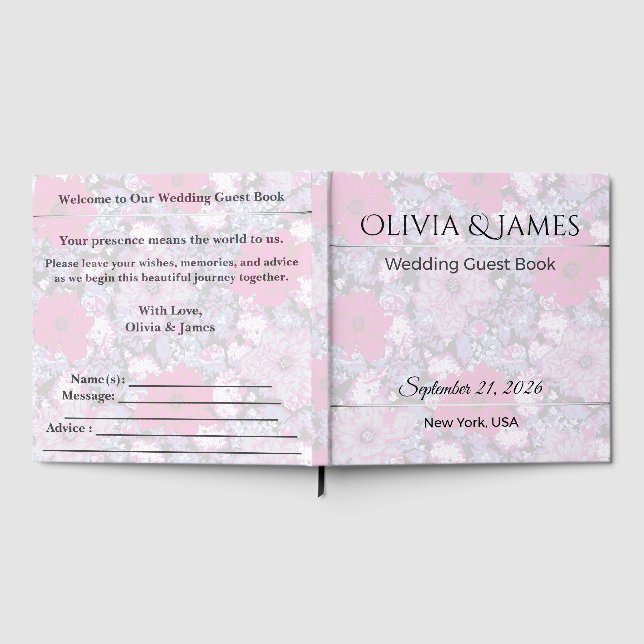 Personalized Wedding Guest Book | Romantic Keepsak (Full)