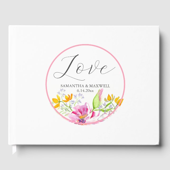 Personalized Wedding Guest Books Floral (Front)