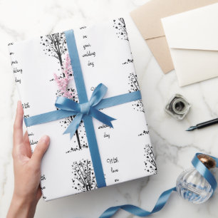 Personalized Wedding Heart Tree Wrapping Paper